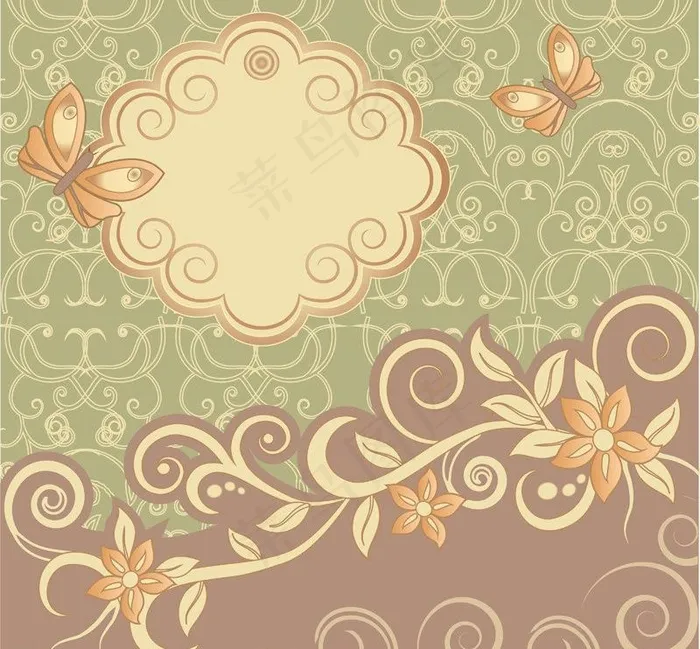欧式花纹背景图片eps,ai矢量模版下载