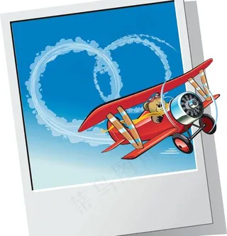 小熊飞机相框素材图片