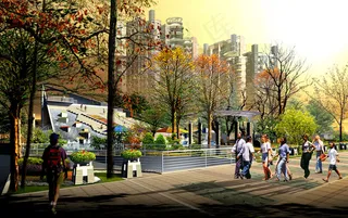 小区景观效果图图片