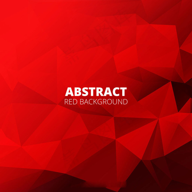 红色几何多边形装饰图案背景
