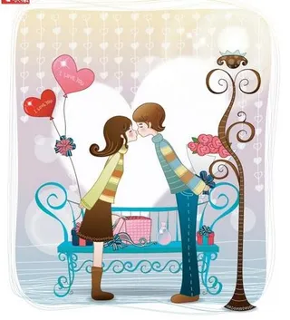 2款卡通风格情人节插画矢量素材