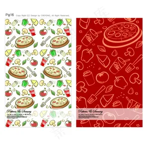 2款食品果蔬题材背景矢量素材