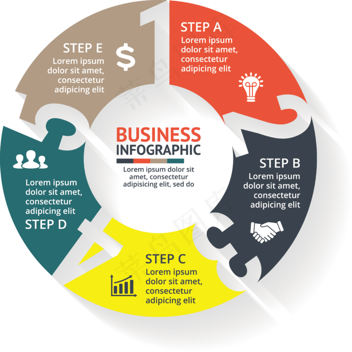 PPT工作计划矢量信息图表素材