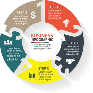 PPT工作计划矢量信息图表素材