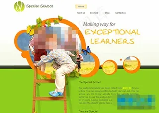 绿色的儿童幼儿园学校网站模板