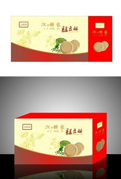 绿豆饼包装图片cdr矢量模版下载
