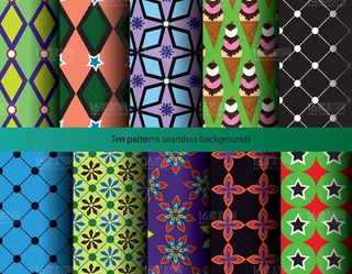 精美无缝拼接花纹背景矢量素材