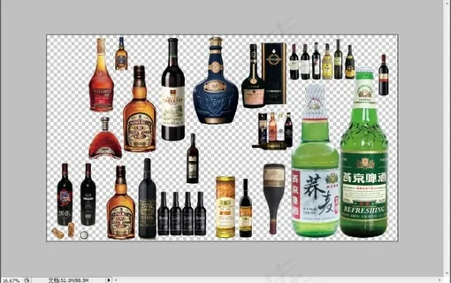 多种红酒白酒洋酒PSD素材