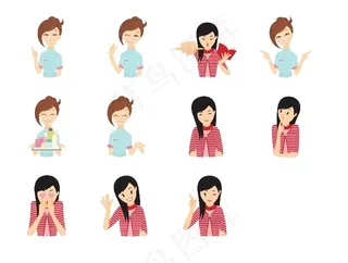 卡通美女顾问图标下载