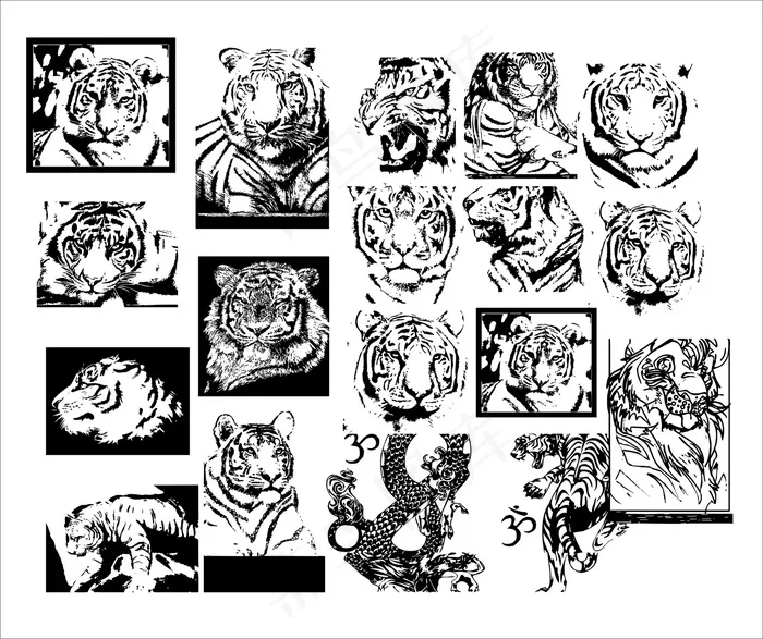 矢量老虎头cdr矢量模版下载