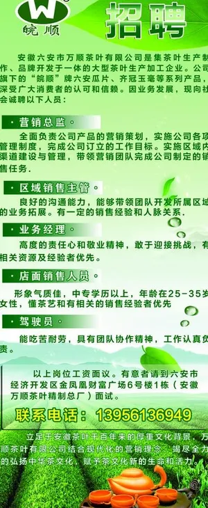 茶业招聘海报图片