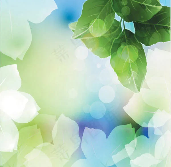 梦幻植物背景矢量素材-6eps,ai矢量模版下载