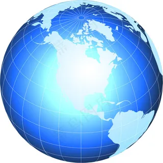 蓝色矢量图地球 蓝色矢量图地球