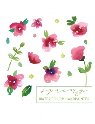 花环手绘植物花卉