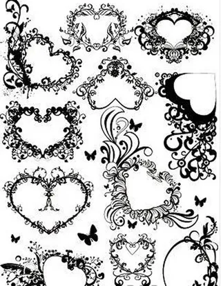 心形边框设计素材