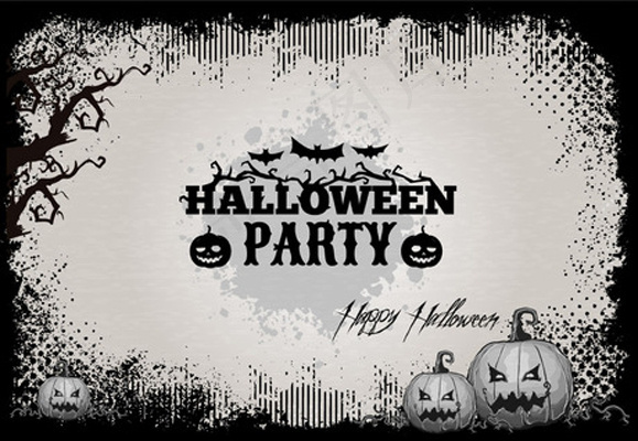 黑白万圣节矢量素材