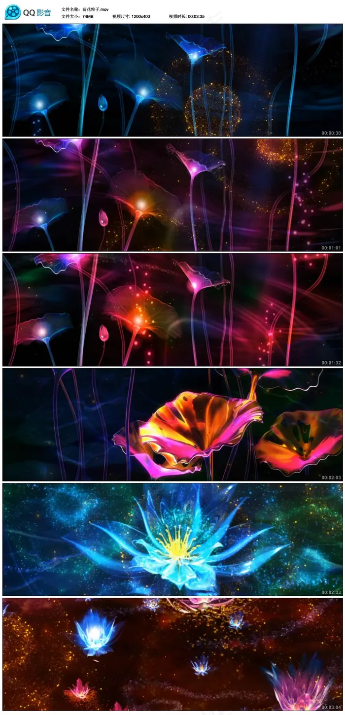 浪漫唯美的粒子光效荷塘莲语LED视...