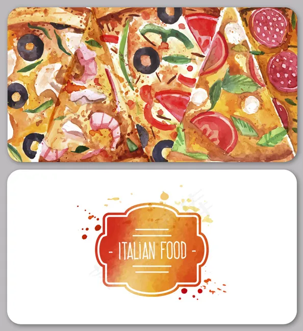 意大利披萨店名片ai矢量模版下载