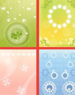 清爽花纹移门矢量素材