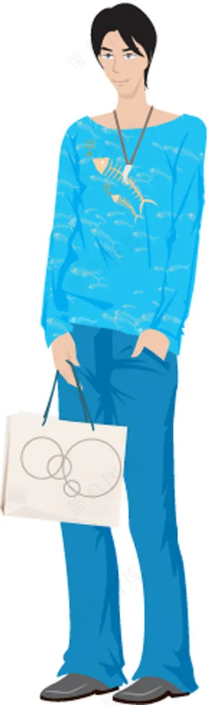 矢量购物帅哥