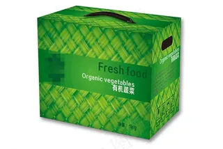 有机蔬菜包装盒设计 (展开图)图片