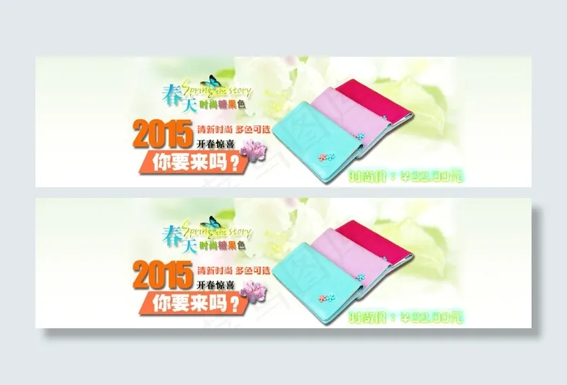 时尚小清新长款钱包宣传海报psd模版下载