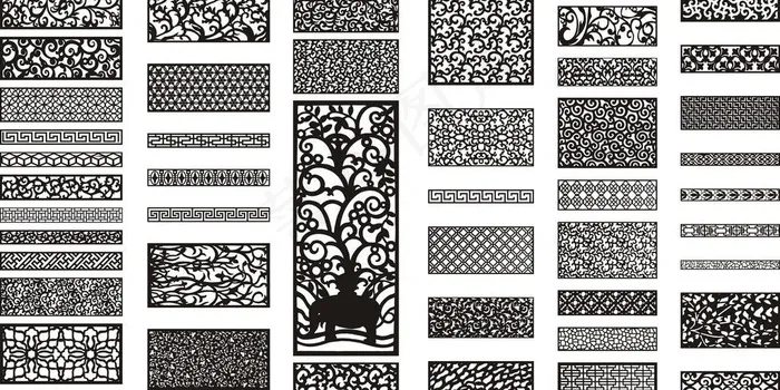 镂空雕刻花纹图案cdr矢量模版下载