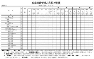 企业经营管理人员基本情况表