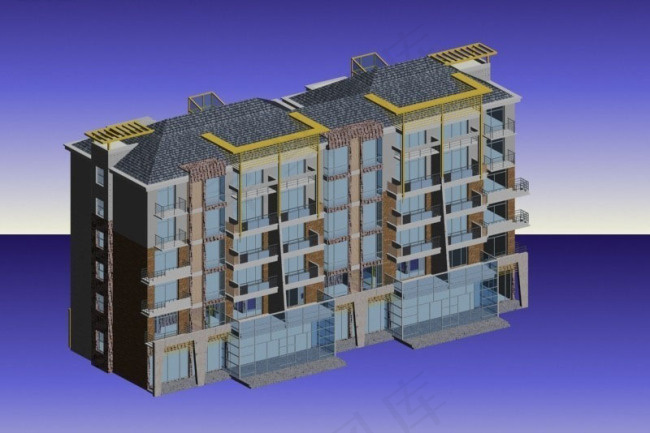 现代小区建筑群3D模型设计