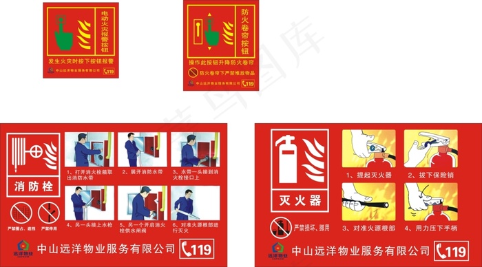 消防贴纸cdr矢量模版下载