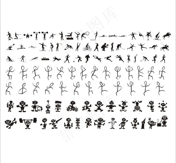 体育人物 漫画矢量图图片cdr矢量模版下载