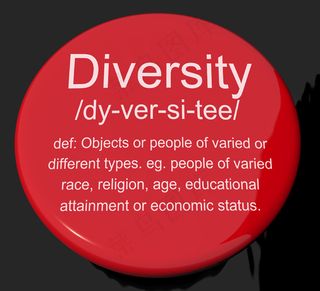 多样性定义按钮呈现出不同的多样化和...