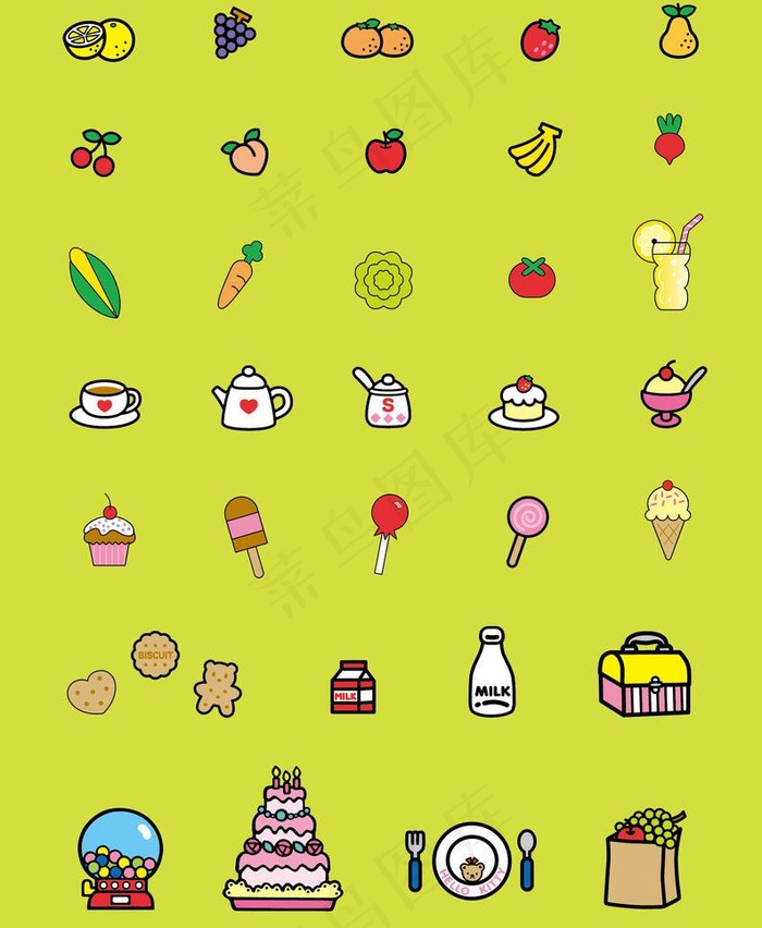 卡通背景 生活元素图片