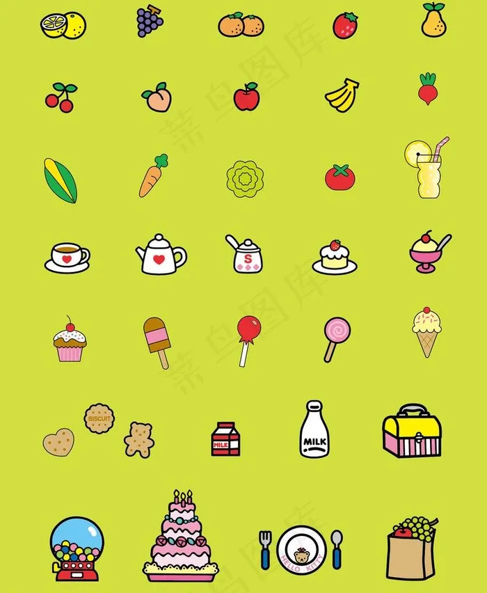 卡通背景 生活元素图片ai矢量模版下载