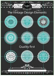 欧美复古手绘标签