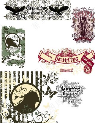 欧式经典矢量t-shilt图案底纹...