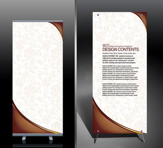 时尚简洁花纹x展架易拉宝PSD模板...