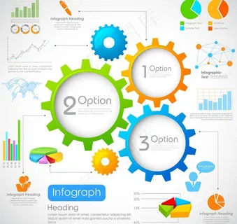 齿轮信息图标灰色背景商务PPT模板