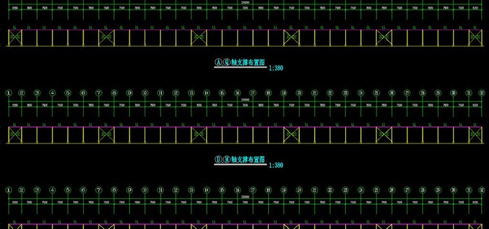 230×90米钢构厂房 柱间支撑布...