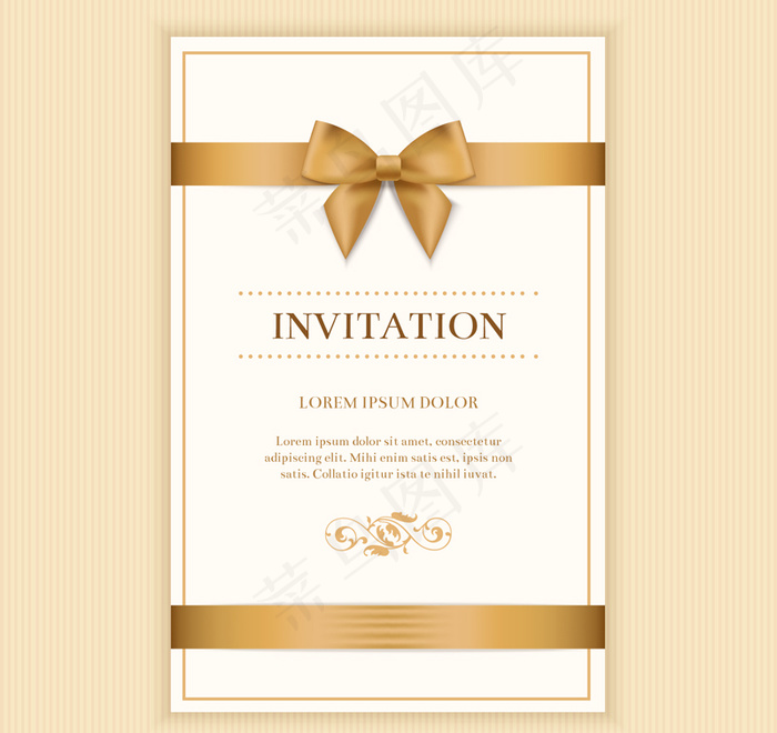 蝴蝶结邀请卡