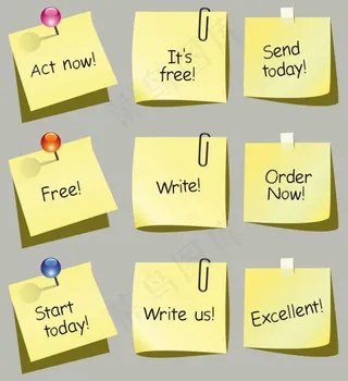 精美贴纸便利贴03——矢量素材