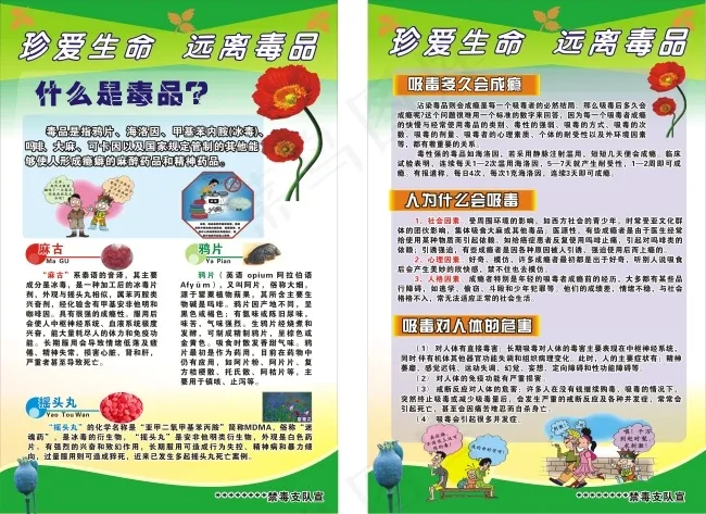 毒品宣传cdr矢量模版下载