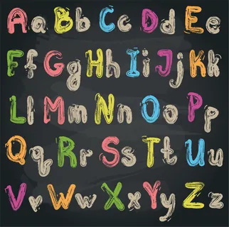 26个彩色大小写粉笔字母矢量图 26个彩色大小写粉笔字母矢量图