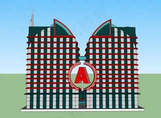 概念创意写字楼办公楼建筑SU模型