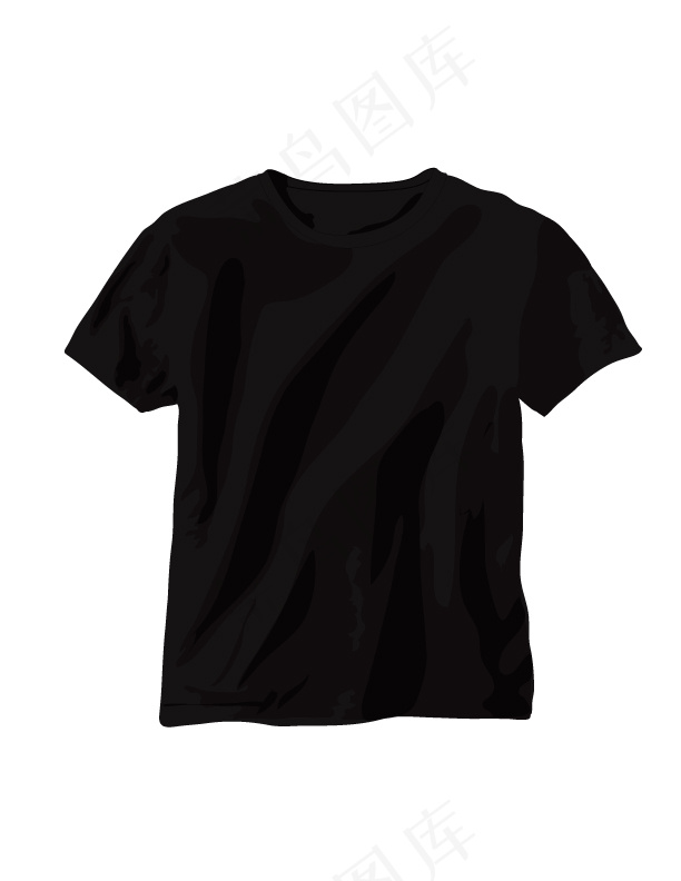 黑色T-shirt矢量素材ai矢量模版下载