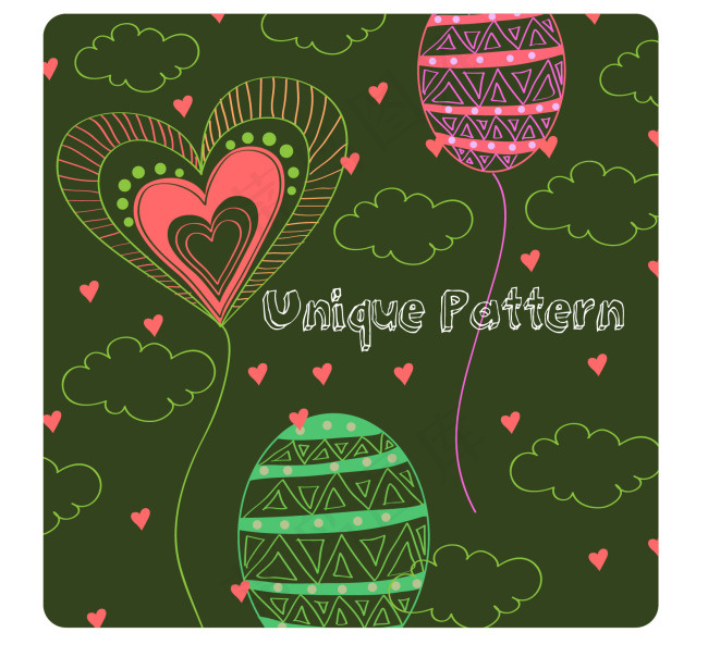 云朵和爱心底纹