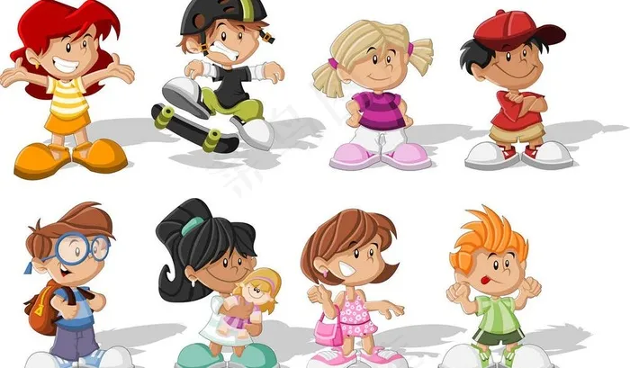 卡通人物eps,ai矢量模版下载