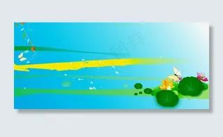 矢量荷花彩蝶图片