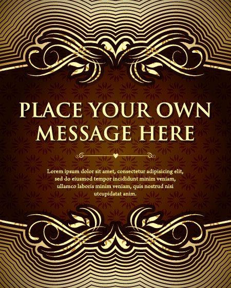 金色欧式背景矢量图下载