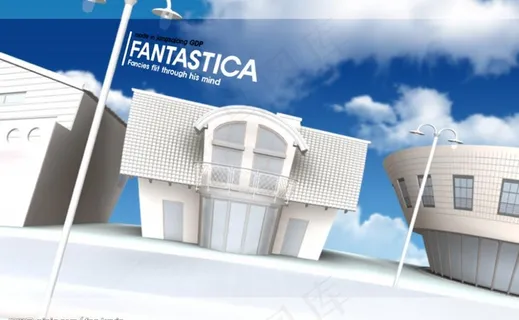 创意白色建築图片